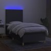Box spring postel s matrací a LED 90x200 cm textil [3135246] (Barva Tmavě šedá)