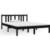 Rám postele masivní dřevo 135 x 190 cm dvojlůžko [814863] (Barva Černá)
