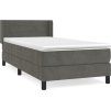 Box spring postel s matrací 90x190 cm samet [3130992] (Barva Tmavě šedá)
