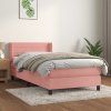 Box spring postel s matrací 90x190 cm samet [3130992] (Barva Tmavě šedá)