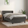 Box spring postel s matrací 90x190 cm samet [3130992] (Barva Tmavě šedá)