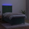 Box spring postel s matrací a LED 90x200 cm samet [3136221] (Barva Světle šedá)