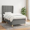 Box spring postel s matrací 90x190 cm textil [3128806] (Barva Tmavě šedá)