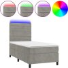 Box spring postel s matrací a LED 90x200 cm samet [3136162] (Barva Tmavě šedá)