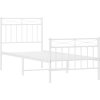Kovový rám postele s hlavovým a nožním čelem 75 x 190 cm [373748] (Barva Bílá)