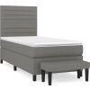 Box spring postel s matrací 80 x 200 cm textil [3136630] (Barva Tmavě šedá)