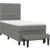 Box spring postel s matrací 80 x 200 cm textil [3136630] (Barva Tmavě šedá)
