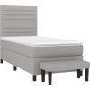 Box spring postel s matrací 80 x 200 cm textil [3136630] (Barva Tmavě šedá)