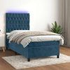 Box spring postel s matrací a LED 80x200 cm samet [3136270] (Barva Tmavě šedá)
