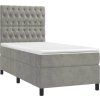 Box spring postel s matrací a LED 80x200 cm samet [3136270] (Barva Tmavě šedá)