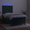 Box spring postel s matrací a LED 80x200 cm samet [3136270] (Barva Tmavě šedá)
