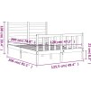 Rám postele s čelem 120 x 200 cm masivní dřevo [3192035] (Barva Černá)
