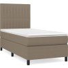 Box spring postel s matrací 100 x 200 cm textil [3141914] (Barva Tmavě šedá)