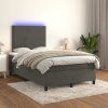 Box spring postel s matrací a LED 120x200 cm samet [3135998] (Barva Růžová)