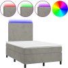 Box spring postel s matrací a LED 120x200 cm samet [3135998] (Barva Růžová)