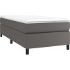 Box spring postel s matrací 90x200 cm umělá kůže [3144588] (Barva Šedá)