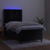 Box spring postel s matrací a LED 90x200 cm samet [3139485] (Barva Tmavě moddrá)