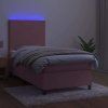 Box spring postel s matrací a LED 90x190 cm samet [3135979] (Barva Tmavě moddrá)
