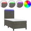 Box spring postel s matrací a LED 90x190 cm samet [3135979] (Barva Tmavě moddrá)