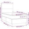 Box spring postel s matrací a LED 90x190 cm samet [3135979] (Barva Tmavě moddrá)