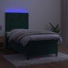 Box spring postel s matrací a LED 90x190 cm samet [3135979] (Barva Tmavě moddrá)
