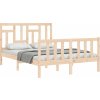 Rám postele s čelem 120 x 200 cm masivní dřevo [3193136] (Barva Přírodní)