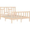 Rám postele s čelem 120 x 200 cm masivní dřevo [3193136] (Barva Přírodní)