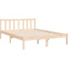 Rám postele s čelem 120 x 200 cm masivní dřevo [3193136] (Barva Přírodní)