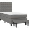Box spring postel s matrací 90x200 cm textil [3136886] (Barva Tmavě šedá)