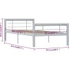 Rám postele černý a bílý kov 90 x 200 cm [284556] (Barva Šedá a bílá)