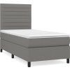 Box spring postel s matrací 80 x 200 cm textil [3141814] (Barva Krémová)
