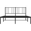 Kovový rám postele s čelem 135 x 190 cm [352479] (Barva Černá)