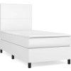 Box spring postel s matrací 90x200 cm umělá kůže [3142702] (Barva Bílá)