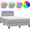 Box spring postel s matrací a LED 120 x 200 cm textil [3132981] (Barva Světle šedá)