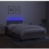 Box spring postel s matrací a LED 120 x 200 cm textil [3132981] (Barva Světle šedá)
