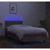 Box spring postel s matrací a LED 90x190 cm textil [3133040] (Barva Tmavě hnědá)