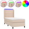 Box spring postel s matrací a LED 100x200 cm umělá kůže [3139367] (Barva Černá)