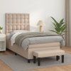 Box spring postel s matrací 100x200 cm umělá kůže [3137648] (Barva Bílá)