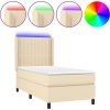 Box spring postel s matrací a LED 80 x 200 cm textil [3138431] (Barva Černá)