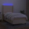Box spring postel s matrací a LED 80 x 200 cm textil [3138431] (Barva Černá)