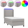 Box spring postel s matrací a LED 80 x 200 cm textil [3138431] (Barva Černá)