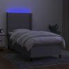 Box spring postel s matrací a LED 80 x 200 cm textil [3138431] (Barva Černá)