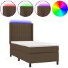 Box spring postel s matrací a LED 80 x 200 cm textil [3138431] (Barva Černá)