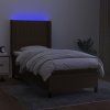 Box spring postel s matrací a LED 80 x 200 cm textil [3138431] (Barva Černá)