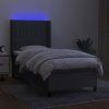 Box spring postel s matrací a LED 80 x 200 cm textil [3138431] (Barva Černá)