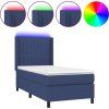 Box spring postel s matrací a LED 80 x 200 cm textil [3138431] (Barva Černá)