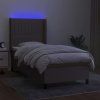 Box spring postel s matrací a LED 80 x 200 cm textil [3138431] (Barva Černá)