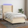 Box spring postel s matrací a LED 80 x 200 cm textil [3138431] (Barva Černá)