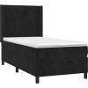 Box spring postel s matrací a LED 90x200 cm samet [3139423] (Barva Černá)