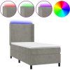 Box spring postel s matrací a LED 90x200 cm samet [3139423] (Barva Černá)